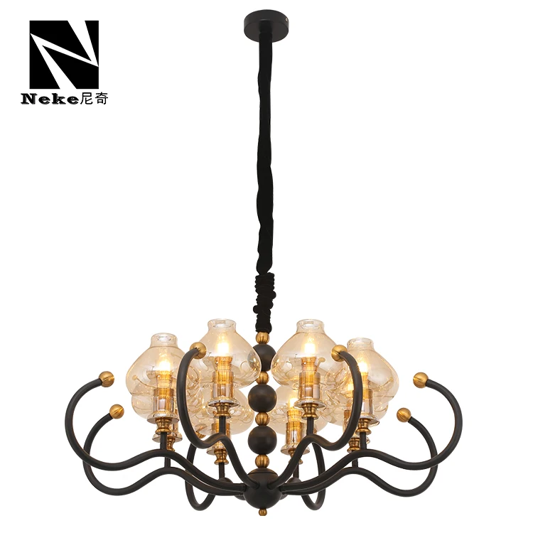 High brightness nordic vintage design indoor living room bedroom candle chandelier