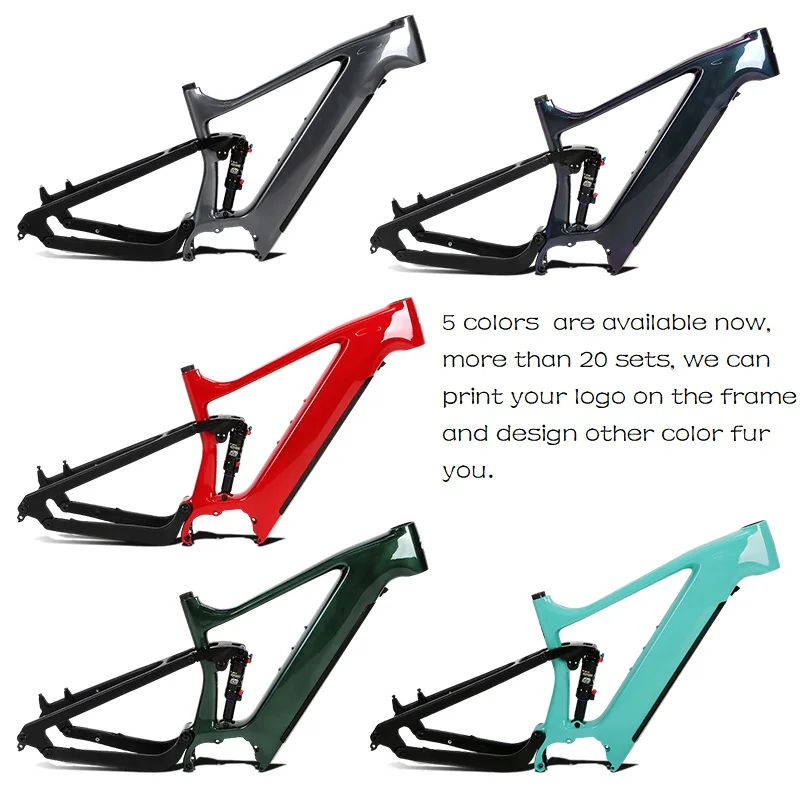 29/27.5*17 Inch E Mountain Bike Highstrength Carbon Fiber Frame With Suspension For Bafang M510
