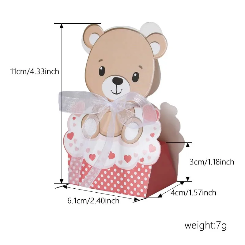 50 Pack Bear Gift Boxes Baby Shower Party Favors Teddy Bear Gift Box ...