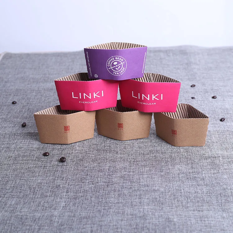 Kraft Paper Cup Sleeve Cardboard Corrugated Coffee And Coffee Cup
