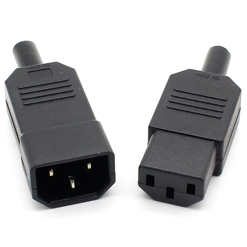 New Diy 10a 250v Black Iec C13 C14 Female Male Plug Rewirable Power