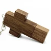 wooden cross shaped keychain usb flash drive