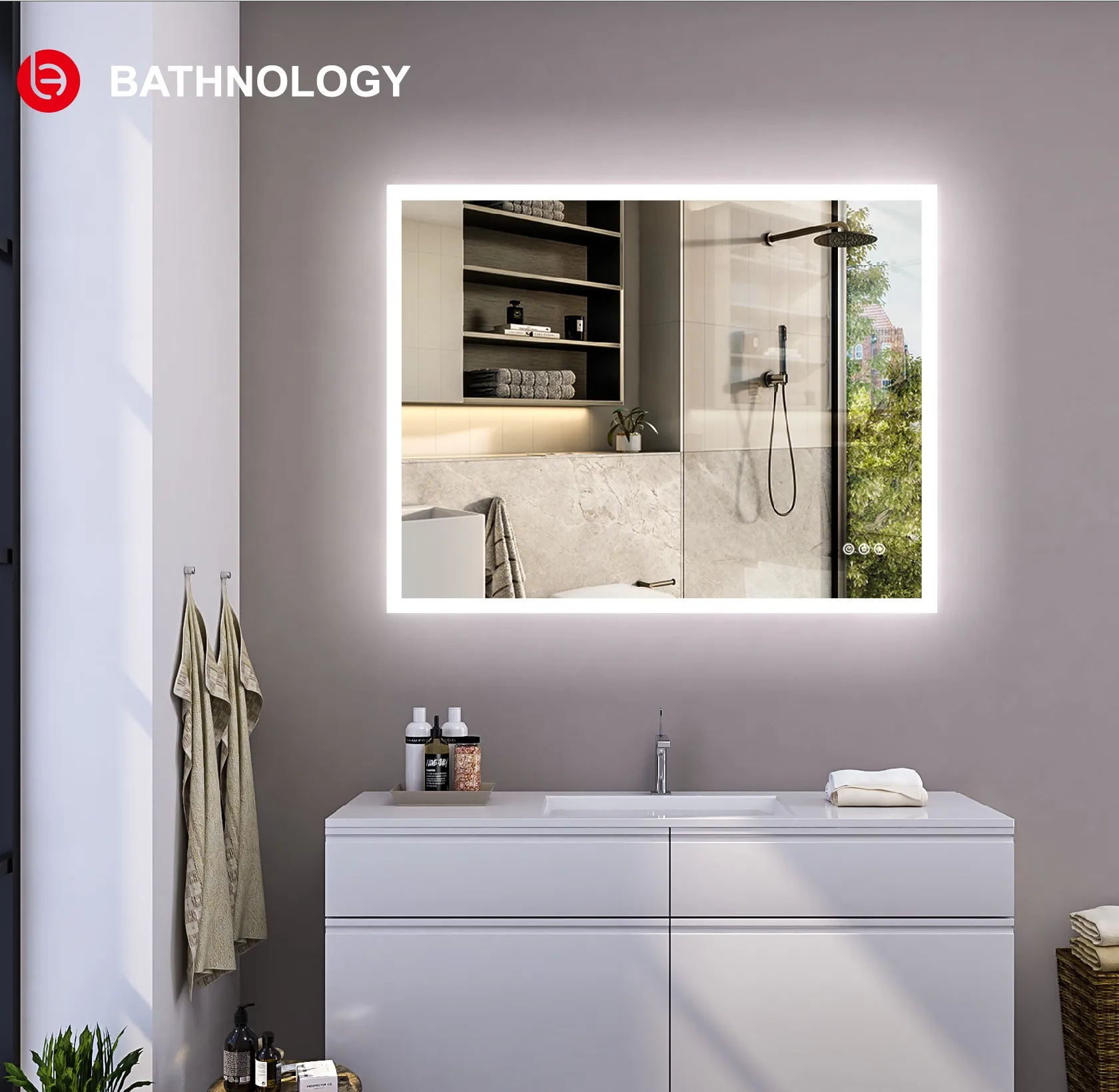 Factory Bathroom Mirror / Led Lighted Antifog Vanity Smart Bath Led Mirror Buy Led Mirror