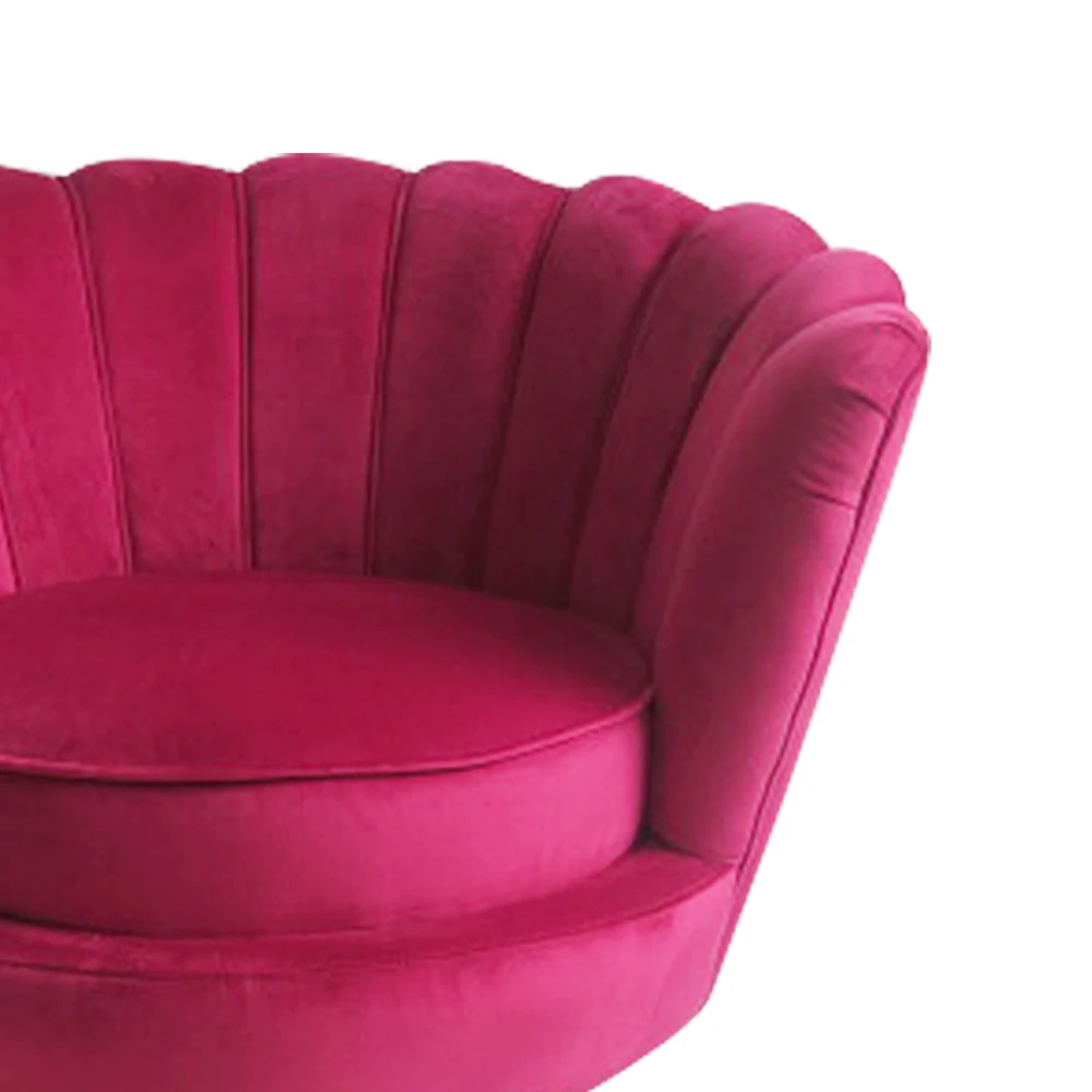 Contemporary Velvet Fabric Upholstered Tufted Dominic Accent Chair with Golden Legs details