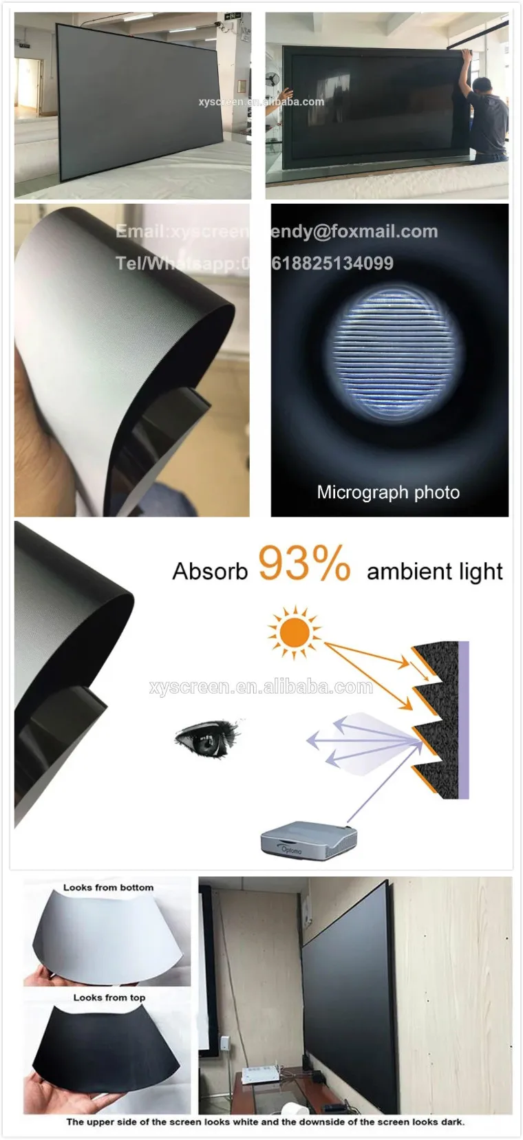 100 Inch Alr Projection Screen 3d 4k Ultra Short Throw Screen For