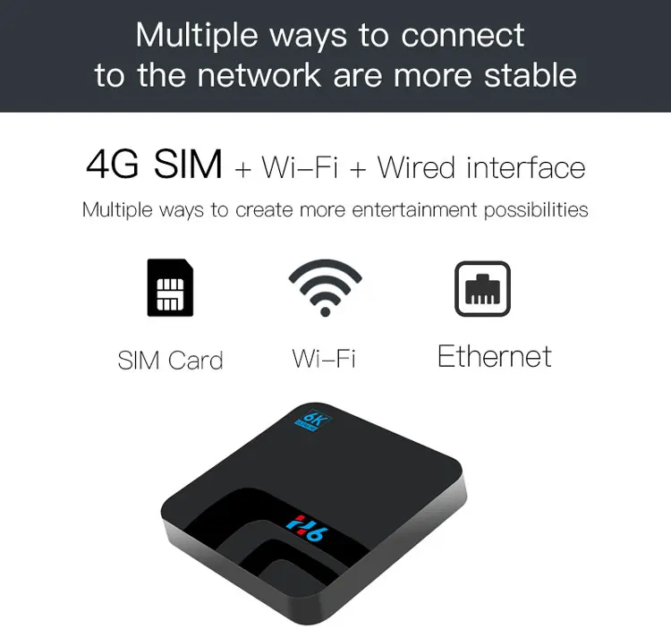 New Advanced H6 Cpu Allwinner Satellite Receiver Android Tv Box With 3g