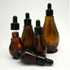 10-100ml amber glass bottle with gourd shape for message oil in bulk dropper bottle