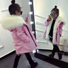 YY10433G Top quality warm fur lined parka coat kids girls winter coat with hood