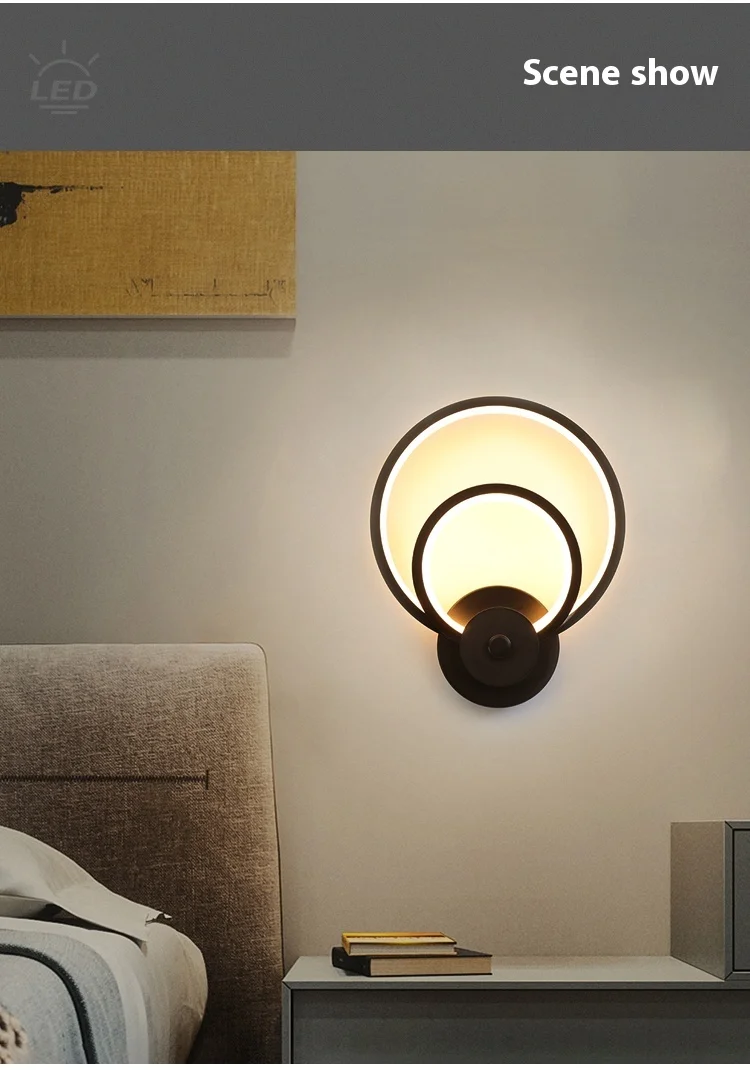 product indoor luxury design decorative home modern led creative wall lamp corridor bedroom bedside wall light-3
