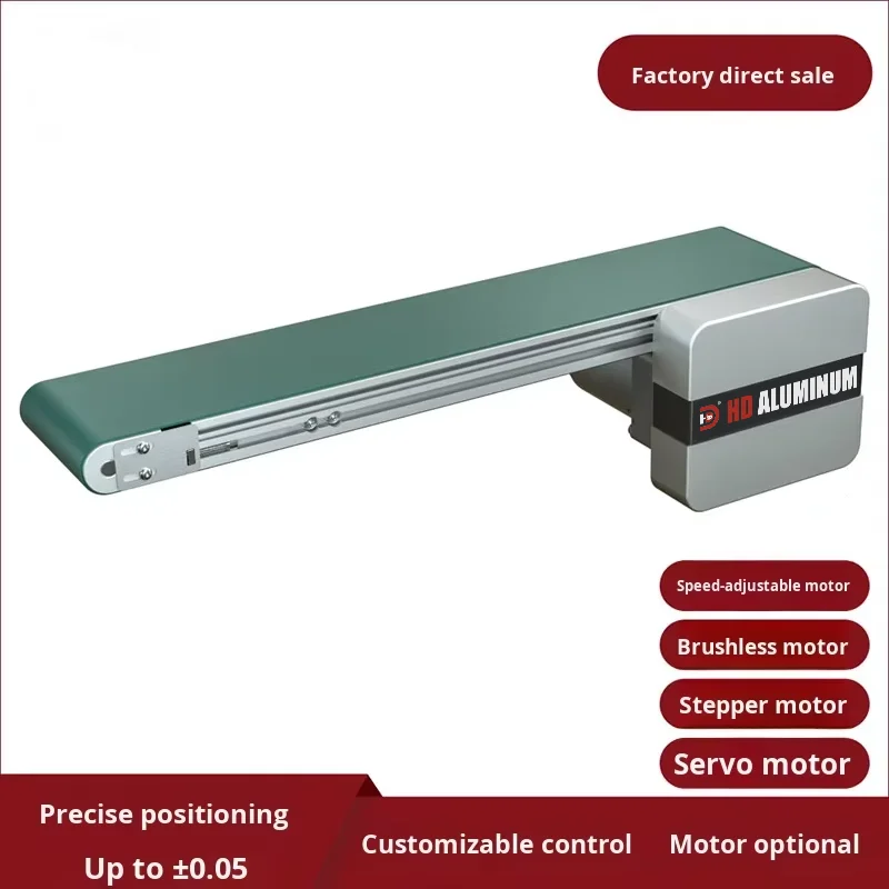 PVC Full Belt Electric Control Speed Adjustable Small Conveyor Accurate Positioning for Heat Sink Custom Cutting Processing manufacture