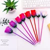 Valentine's Day novelty artificial rose flower pens wholesale, premium gift pens for girls