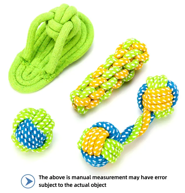 Durable Natural Hemp Rope Interactive Pet Dog Toy Cotton Rope Hemp Dog Toy Set