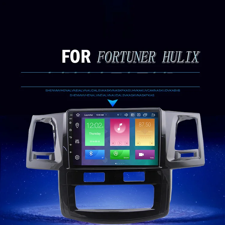 Für Toyota Fortuner Hilux 2007-2015 9-Zoll-Touch Screen mit Bluetooth WiFi Dsp 2 Din Android GPS-Navigation/Autoradio Head Unit Car Stereo Multimedia Audio Radio Video