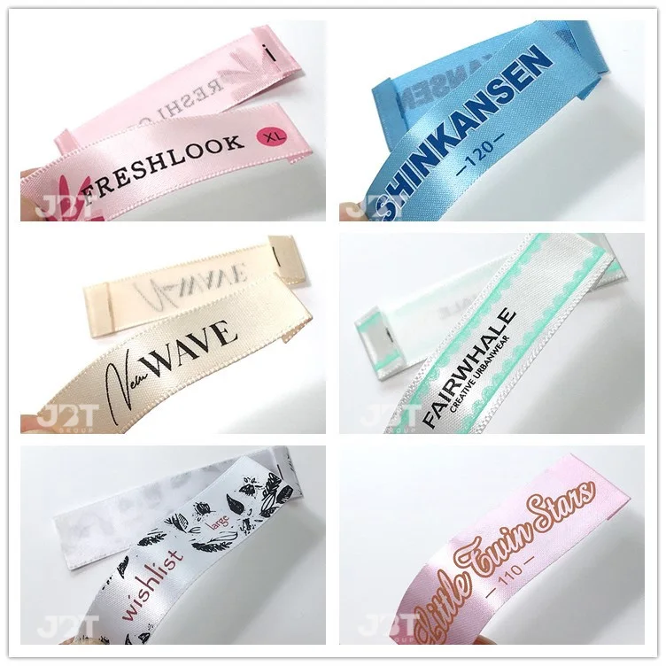 woven label white satin