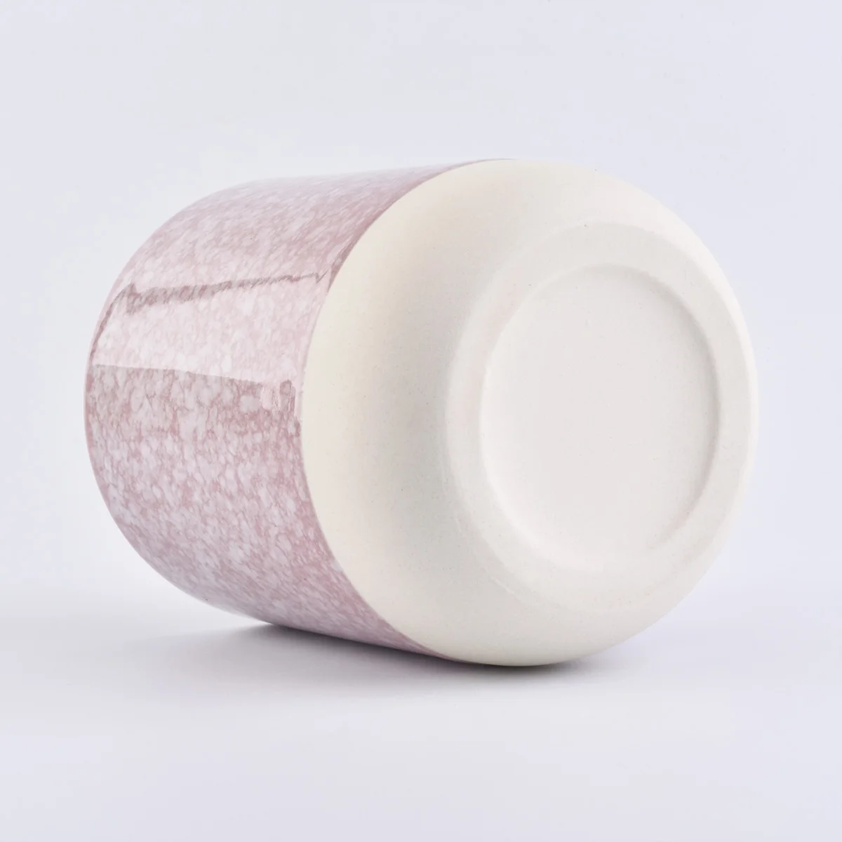 pink ceramic candle jar