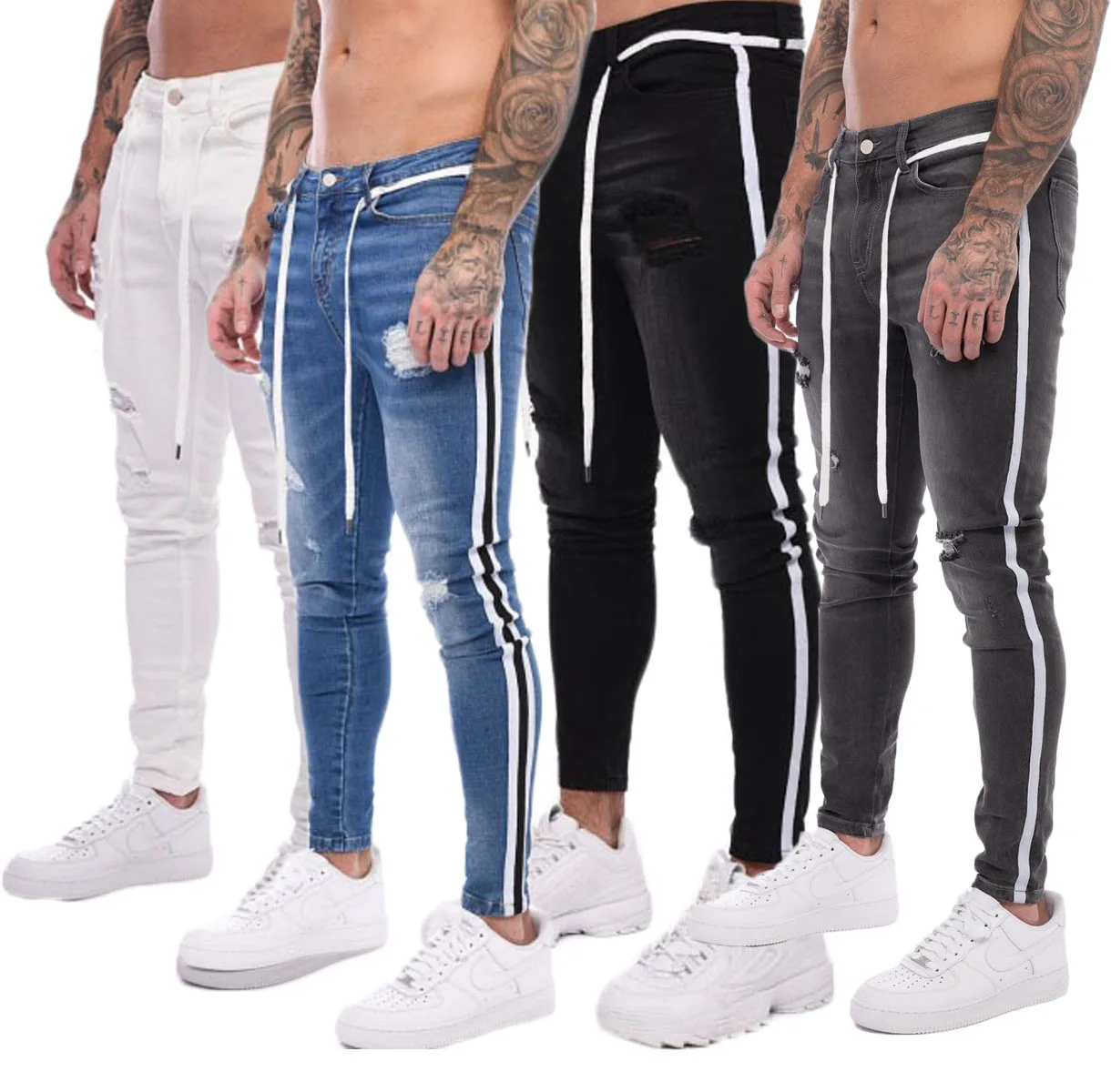 Venta Al Por Mayor Pantalones De Moda Para Hombre Rotos Compre