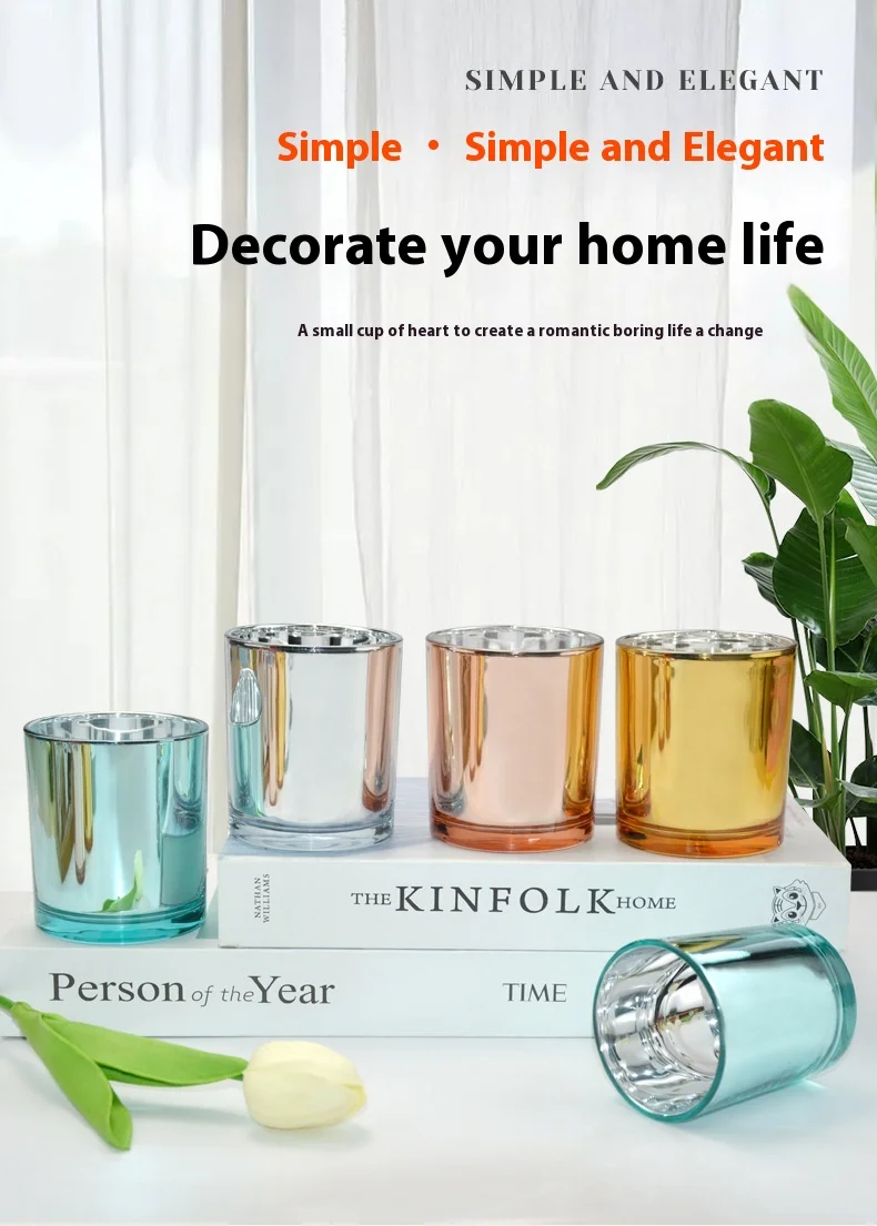 product cylindrical luxury glass candle jar with lid unique empty candle jars-1
