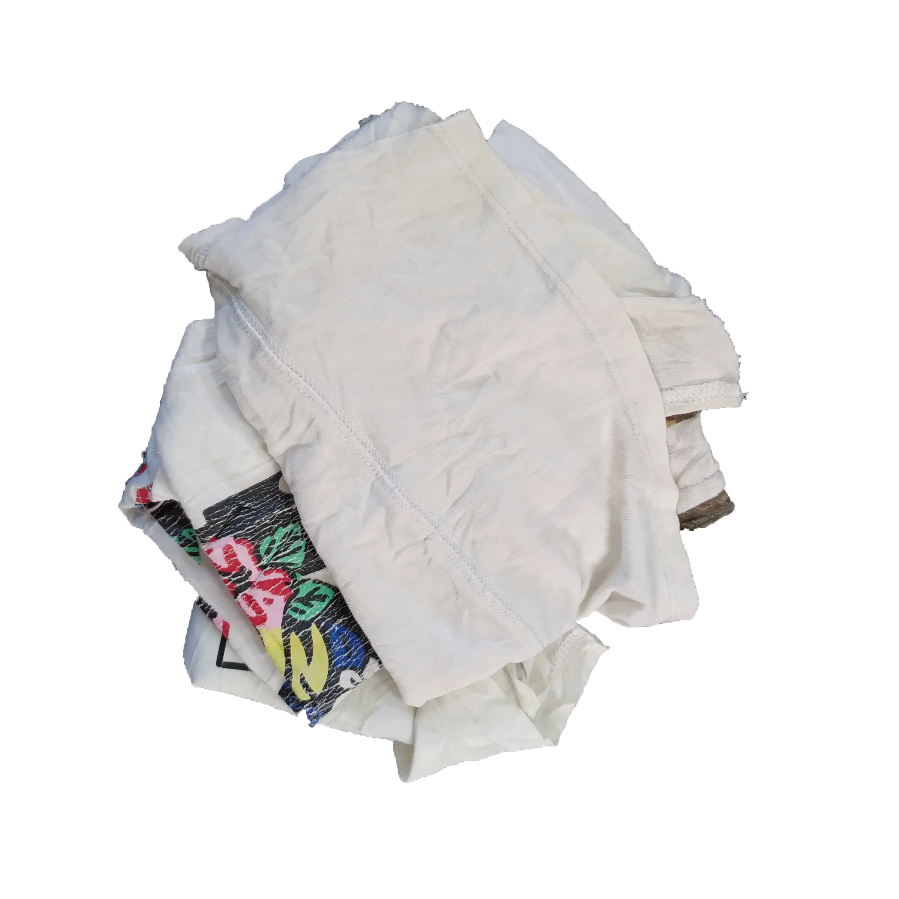 Industrial Cleaning Rags Used White T Shirt Rags Cotton Cloth Scraps ...