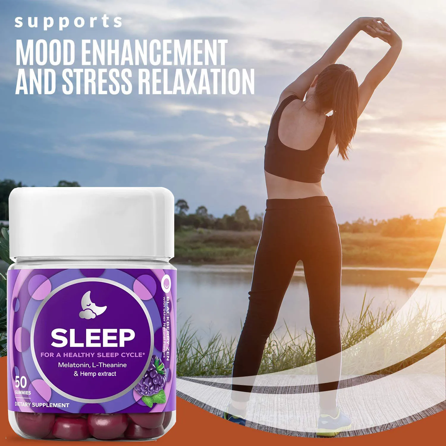 2021 Hot Sale Sleep Melatonin Herbal extract Gummies For Improving Sleep Help Eye Health Depression