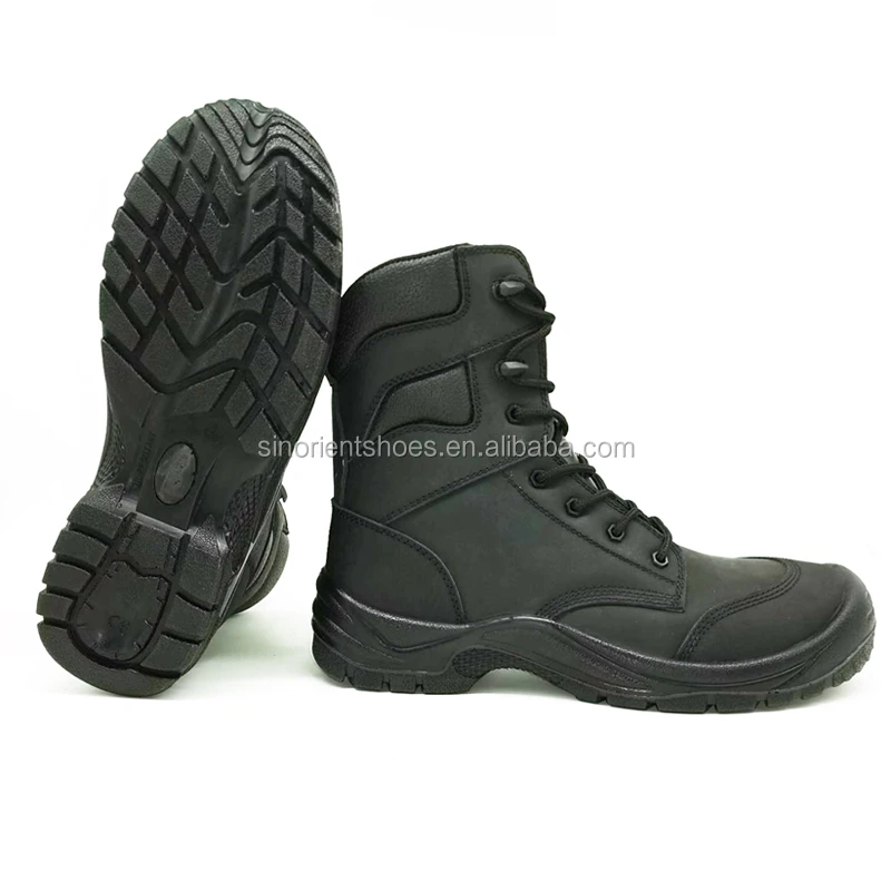 Men Military Boots High Ankle Police Safety Shoes With Steel Toe