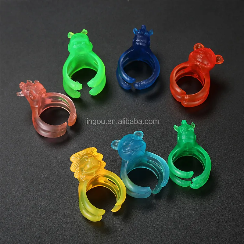 High Quality Pvc Wildlife Wild Animal Shape Plastic Ring For Kids - Buy ...