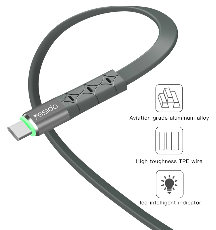 Newest Arrival 2.4A Charging Usb Tpe Data Cable Line Mobile Phone Charger Flat Cable For Iphone