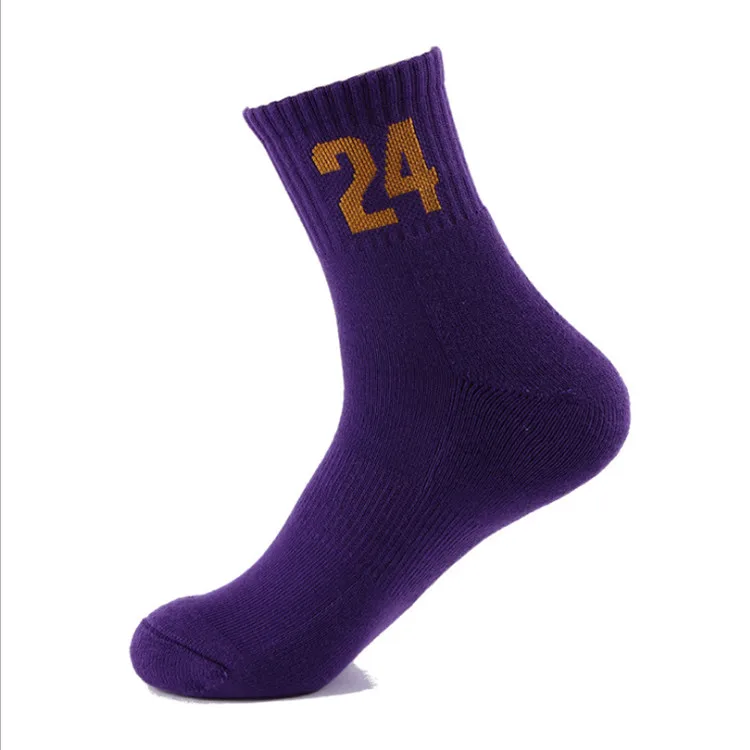 Wholesale Colorful Numbers Good Quality Cotton Mens Basketball Socks