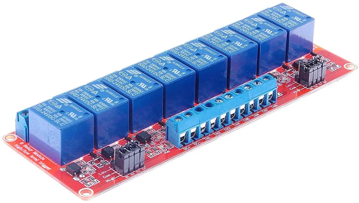 8 Channel Relay Module With Optocoupler Isolation Support 24v High And ...