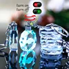 Custom 3D Laser Engraving Crystal Car Logo Keyring Wholesale Crystal Glass Led Light Keychain For Giveaways
