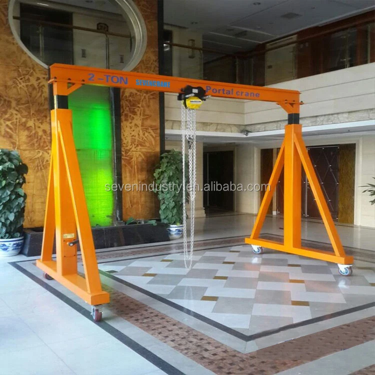 factory price 1t,2t,3t,5t,7.5t,10t,15t,20t small mobile portable boat lifting gantry crane with hoist
