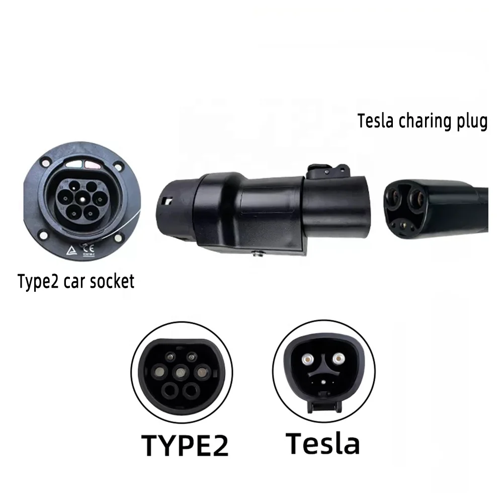 Tesla To Type 2 Ev Charger Adaptor Iec 62196 Standard Ev Charger