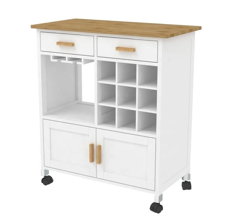 Rolling Wooden Kitchen Island Trolley Cart With Wine Rack And Wooden Kitchen Island Trolley Cart