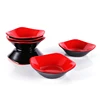 Set of 288 Large Melamine Soup Noodle Cereal Bowls and Spoons Red and Black 3.93" x1.22" Inch 3 Ounce