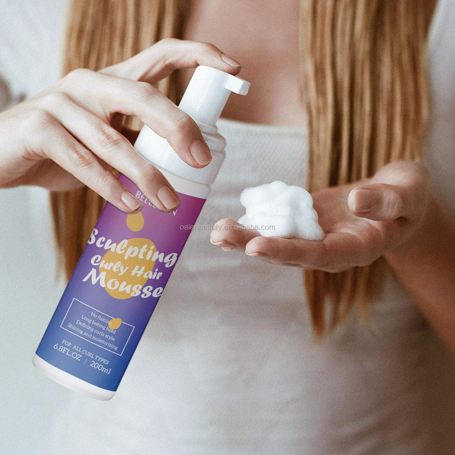 private label hair mousse styling organic anti- frizz hair foam