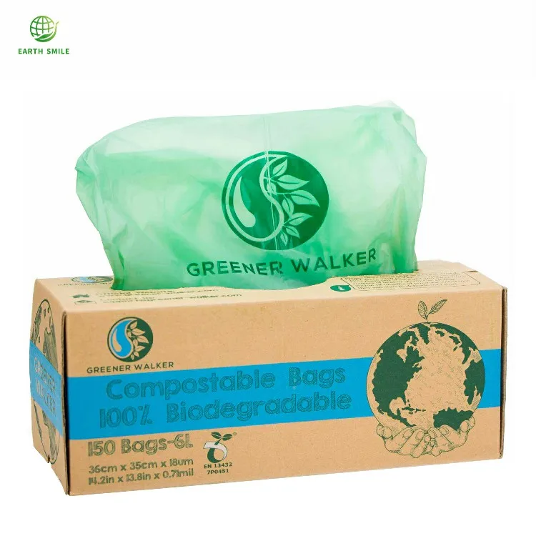 Bpi Recyclable Eco Friendly Plastic Bin Liner Bags Customizable Black Compostable Trash Bags Bio Degradable Bin Bags