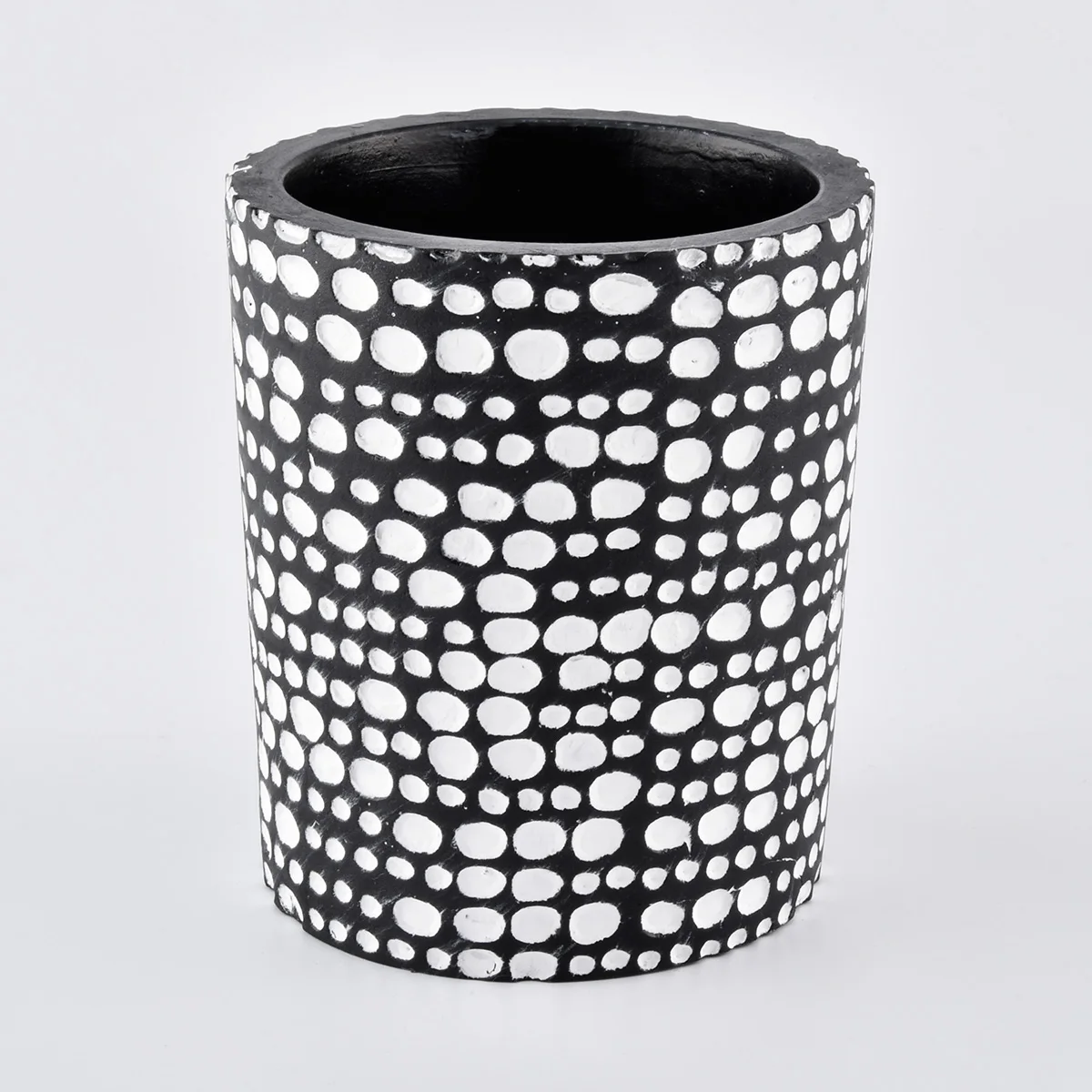 8 ounce matte black concrete candle jars