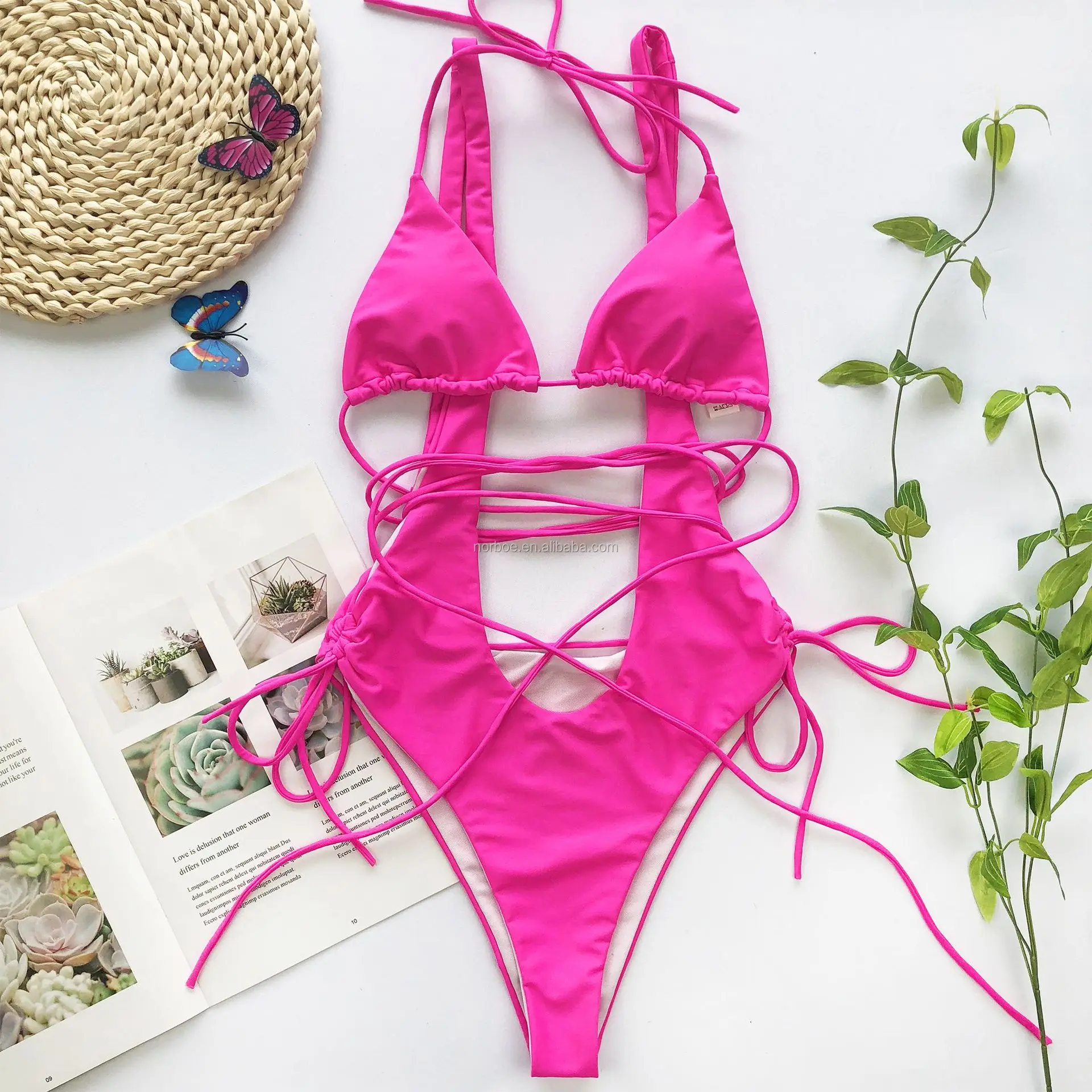 2020 Neon Pink Color Sexy Ladies Mature Bikini Summer Swimwear ...
