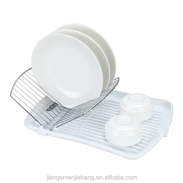 Folding Dish Drainer Plate Drying Rack With Cutlery Holder Buy Dish