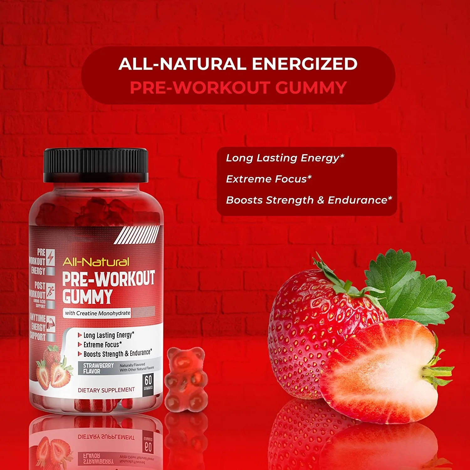 Quality Manufacturer Natural Supplement Pre Workout Gummy Supplier