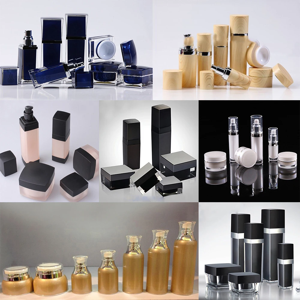 Wholesale Round Cosmetic Jars And Bottles Skin Care Set Packaging Buy