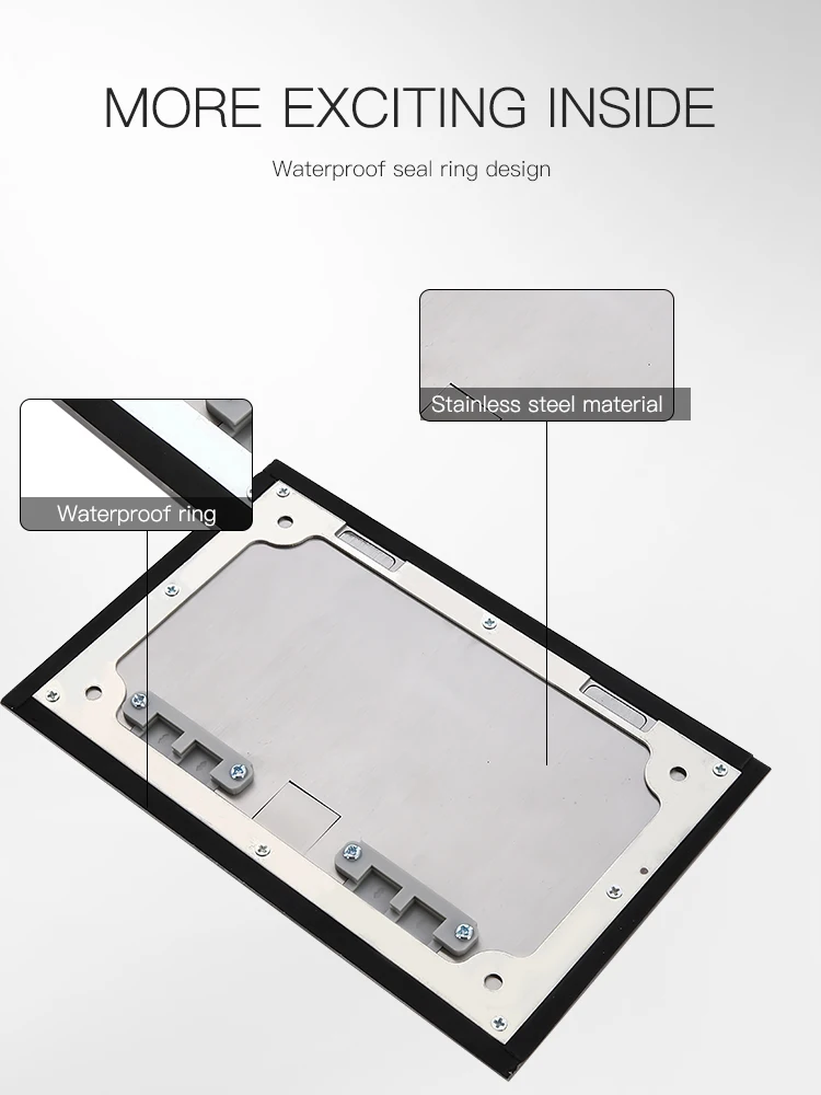 Small commercial open type stainless steel multifunctional floor socket box