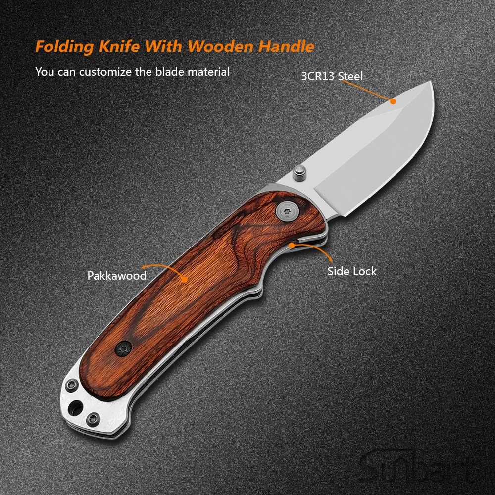 Wholesale Price High Quality Handmade Pocket Custom Made Wood Handle
