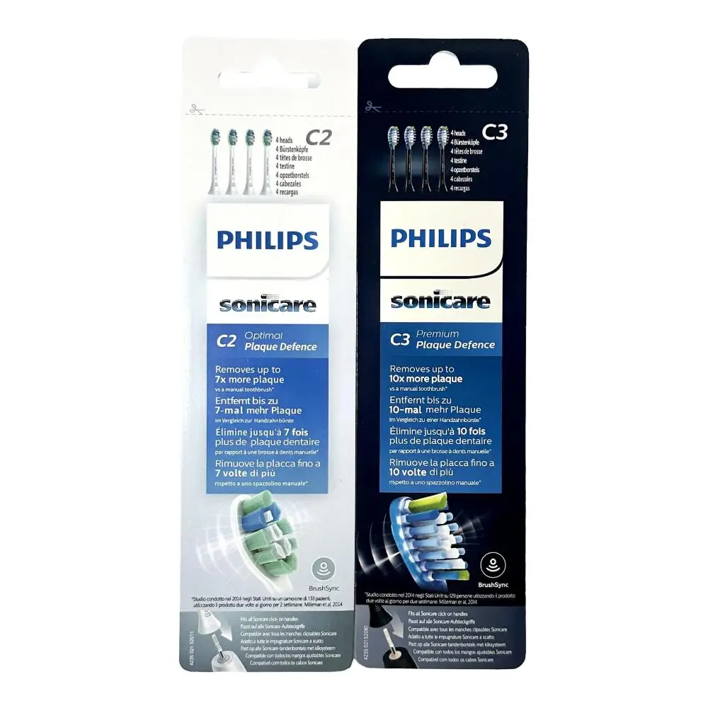 Philips Sonicare Toothbrush Replacement Heads,C2,White,Set Of 4,In