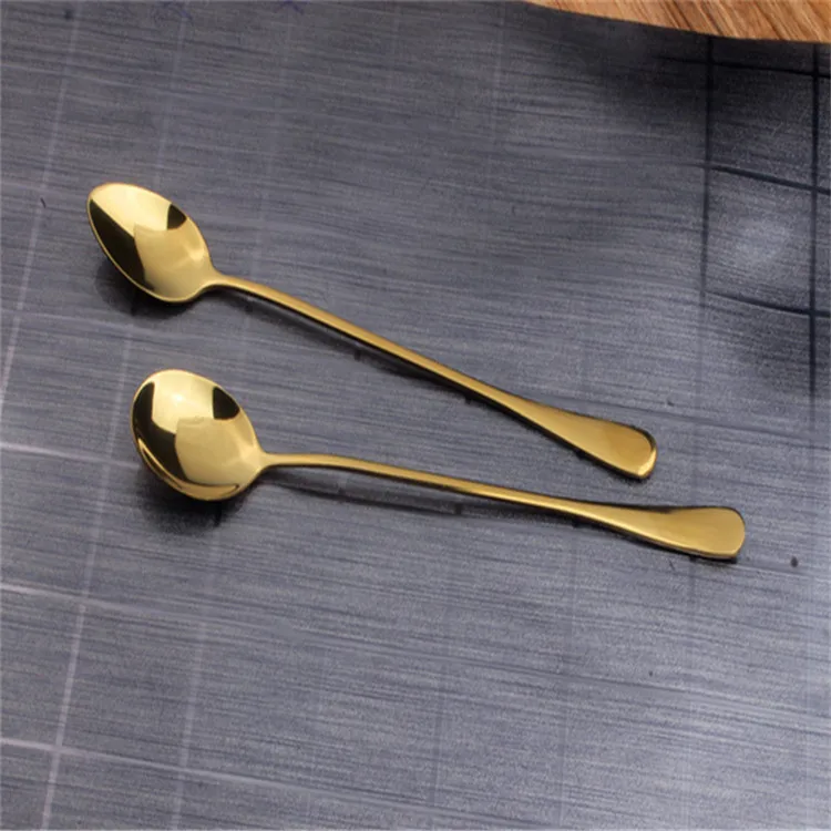 Creative Stainless Steel Long Handle Electroplating Coffee Stirring