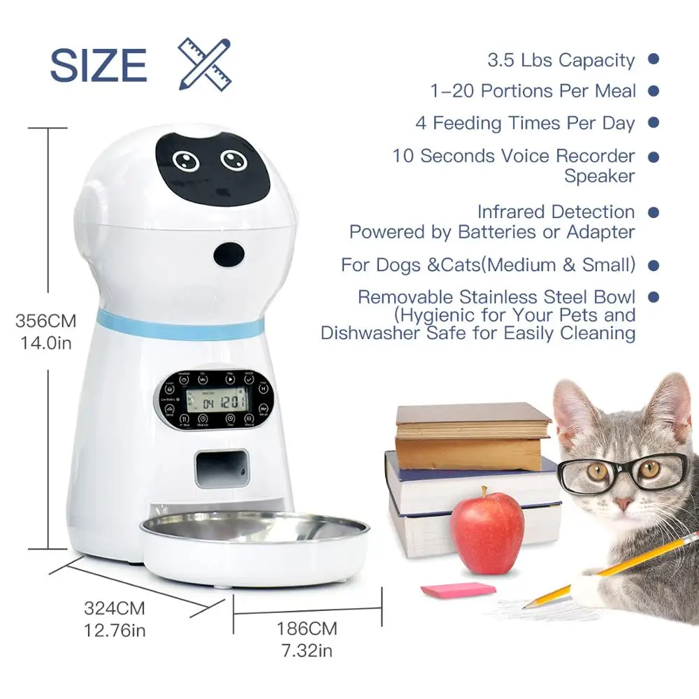 Timing Ration Feeding Robot Pet Cat Dog Automatic Water Food Feeder Bowl Home Quantities Smart