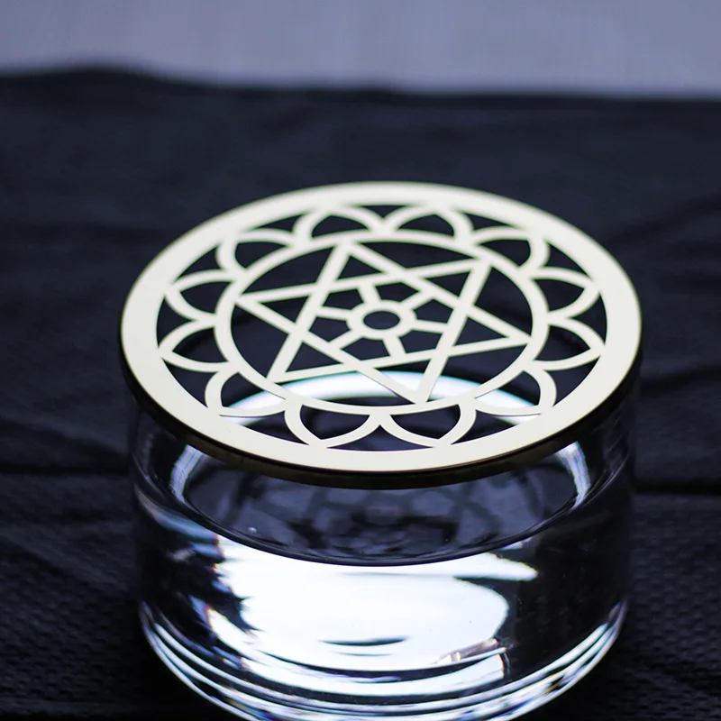 Nordic Style Clear Cylinder Glass Flower Vase With Gold Hollow Carved