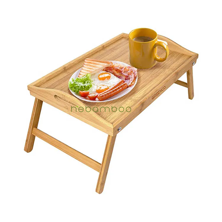 
Home Furniture Bamboo Wood Foldable Breakfast Table Serving Tray Desk 