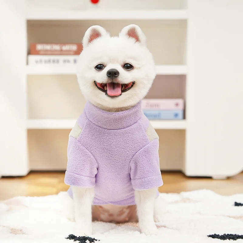 Autumn Winter New Pet Dog Cat Clothing Corgi Sports Base Shirt Fleece-Lined Dog Clothing Cat Supplies Made Polyester Classic