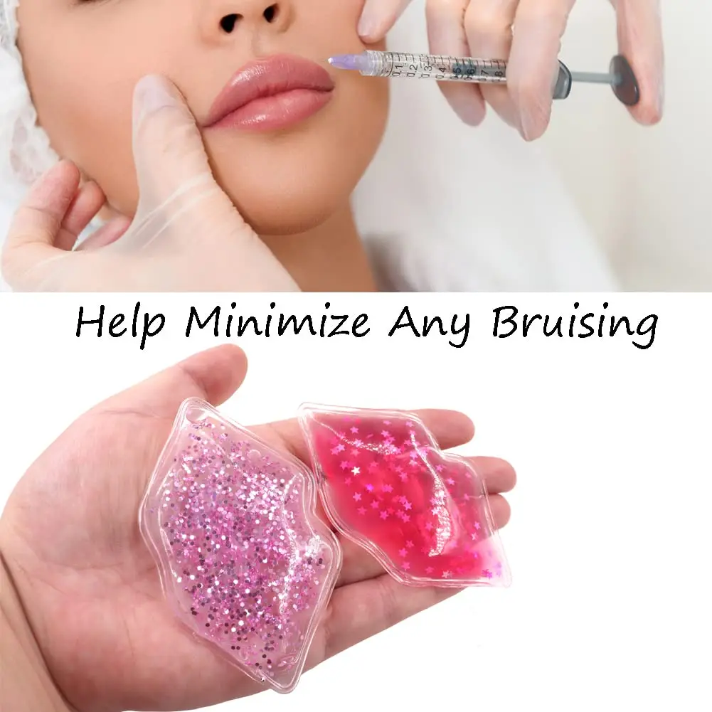 Custom Factory Lip Shape Gel Or Bead Ice Pack Reusable Ice Pack Lip Shaped Pads For Reduce