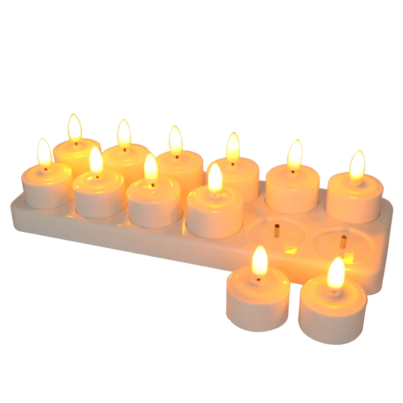 Cheap price  flameless flicker Led rechargeable candle led candle tea light  With charging base